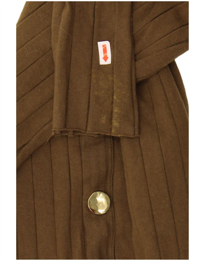 Vestito lungo a maniche lunghe da donna Zara UK 12 medio cachi