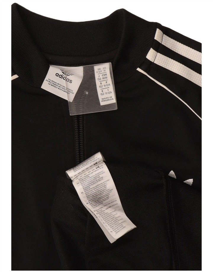 Giacca Top della tuta da ragazza Adidas 11-12 anni in poliestere nero