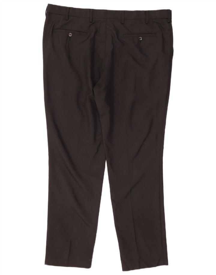 Pantaloni chino slim fit da uomo Marks & Spencer W40 L31 poliestere nero