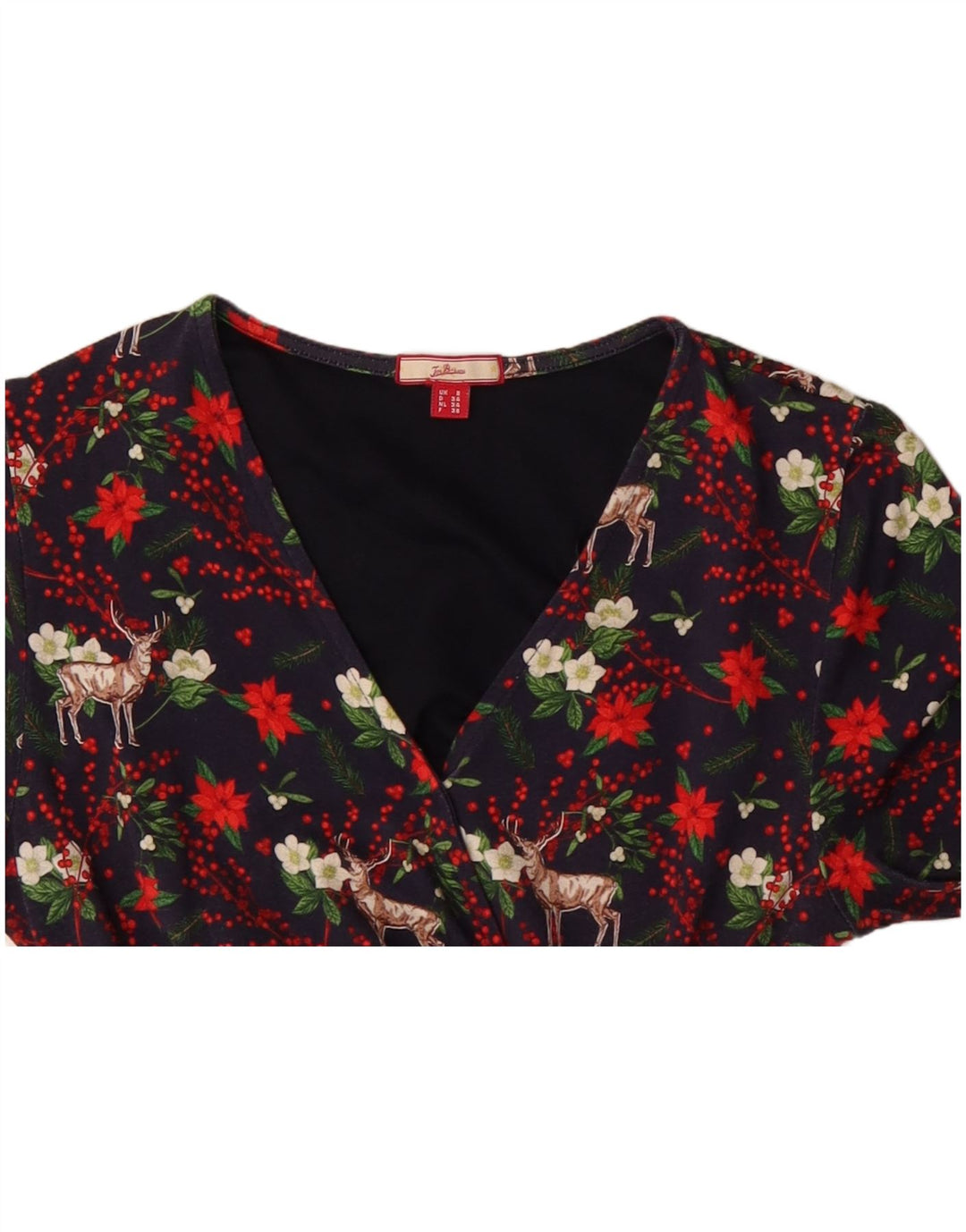 Abito tubino da donna Joe Browns UK 8 piccolo in viscosa floreale blu navy