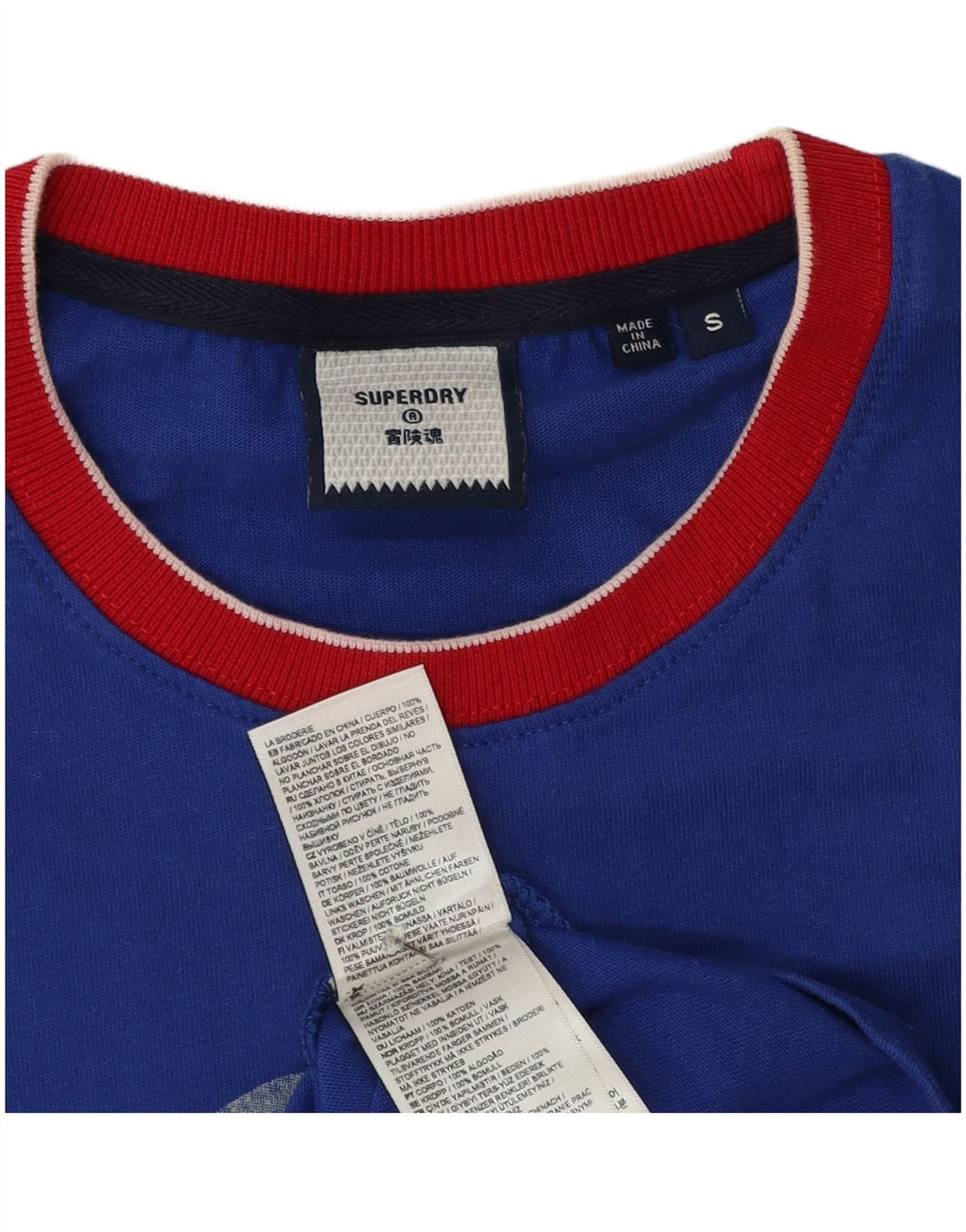 T-shirt grafica da uomo Superdry Top Small in cotone blu