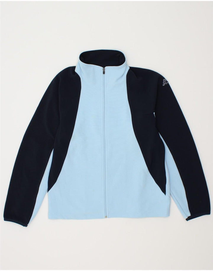 KAPPA Womens Tracksuit Top Jacket UK 14 Medium Blue Colourblock Polyester Vintage Kappa and Second-Hand Kappa from Messina Hembry 