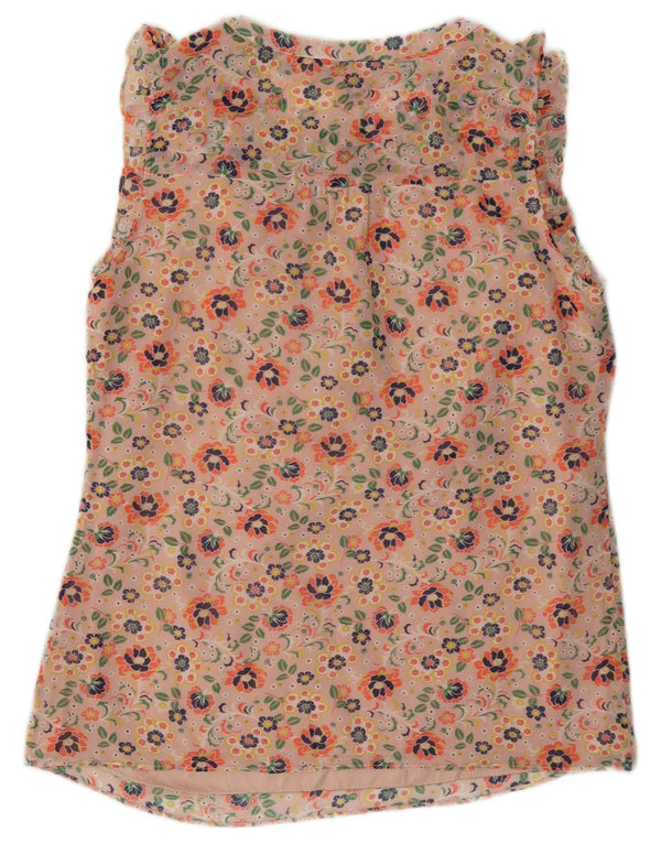 Boden Camicetta da donna senza maniche con volant sul davanti UK 6 XS Rosa floreale