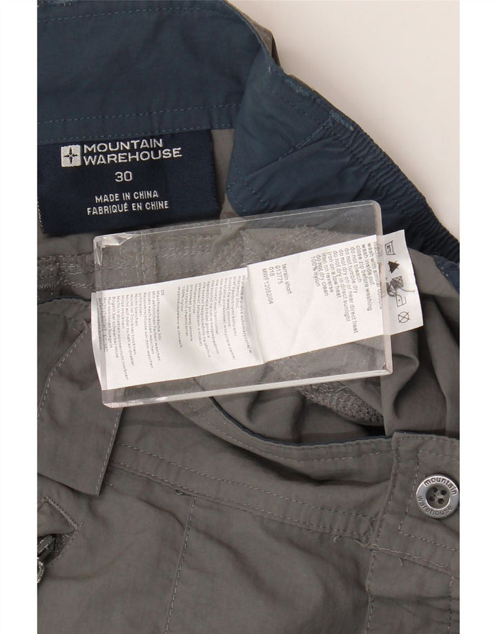 Pantaloncini cargo da uomo Mountain Warehouse W30 in nylon grigio medio
