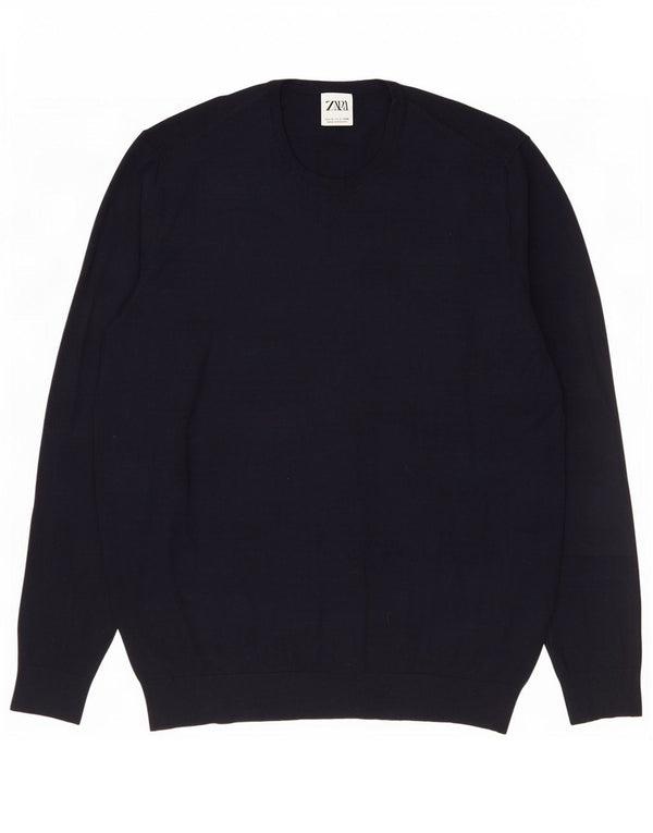 Maglione maglione girocollo da uomo Zara grande nero