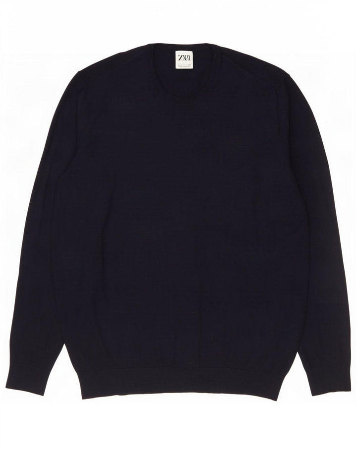 Maglione maglione girocollo da uomo Zara grande nero