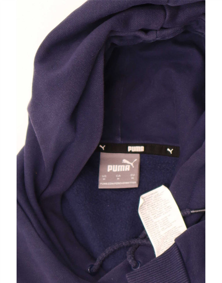 Felpa con cappuccio grafica da uomo Puma media cotone blu navy