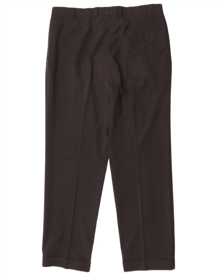 Pantaloni da abito con pegging da uomo Marks & Spencer W36 L31 poliestere grigio