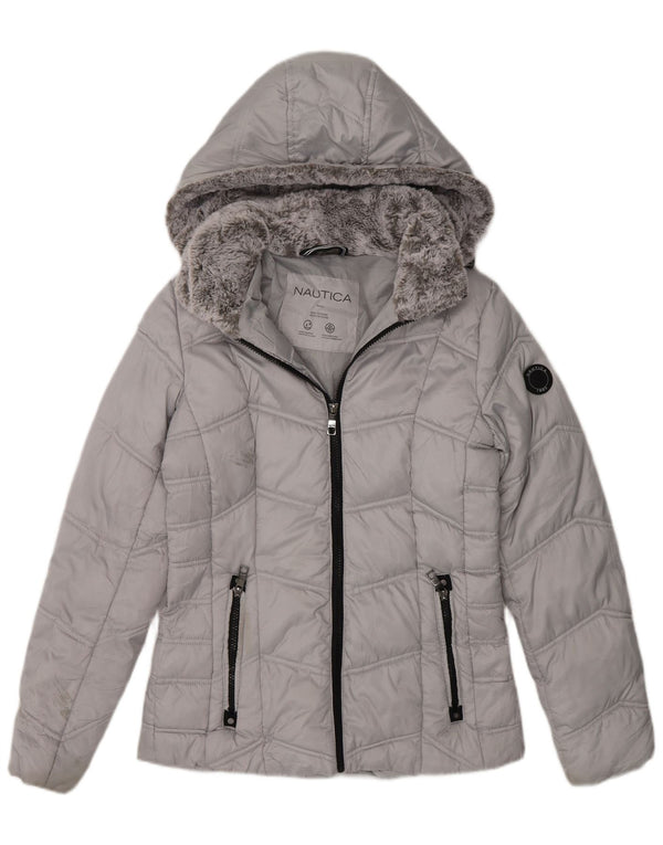 Giacca imbottita con cappuccio da donna Nautica UK 6 XS poliestere grigio
