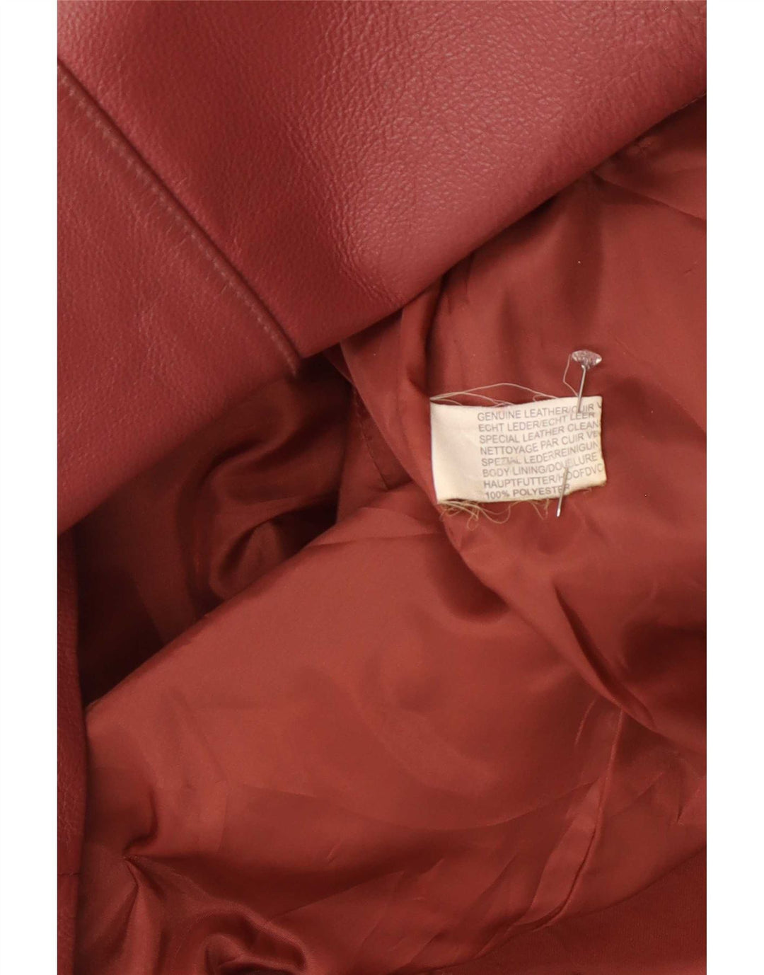 Giacca in pelle vintage da donna UK 16 grande rosa