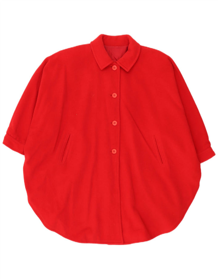 Cappotto a mantella vintage da donna EU 36 piccolo in lana rossa