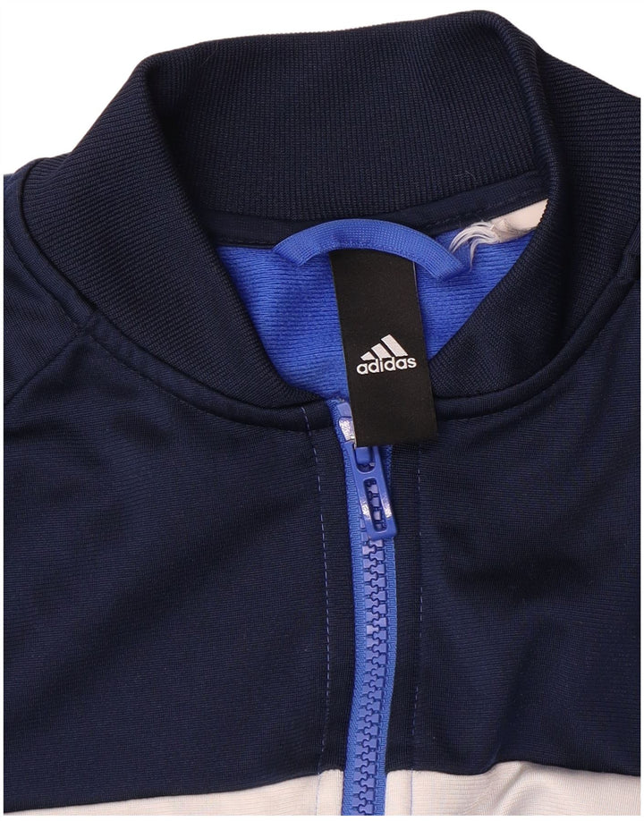 Giacca da ginnastica da uomo Adidas, color block medio blu navy