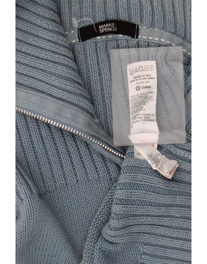 Maglione cardigan da donna Marks & Spencer UK 16 grande cotone blu