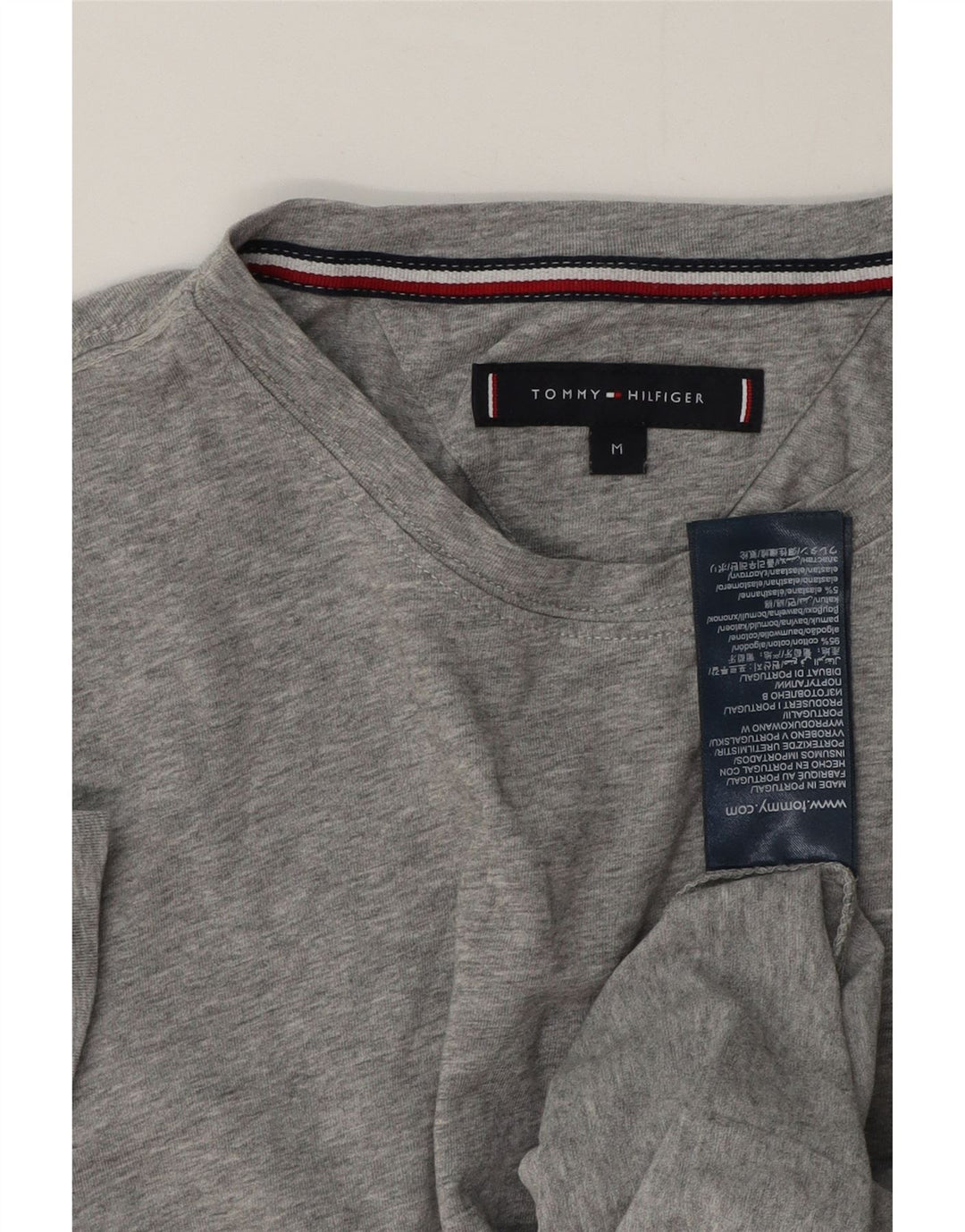 T-shirt da uomo Tommy Hilfiger Top in cotone chiazzato grigio medio
