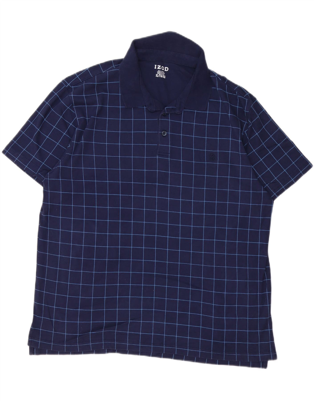 Polo da uomo IZOD XL in cotone a quadri blu navy