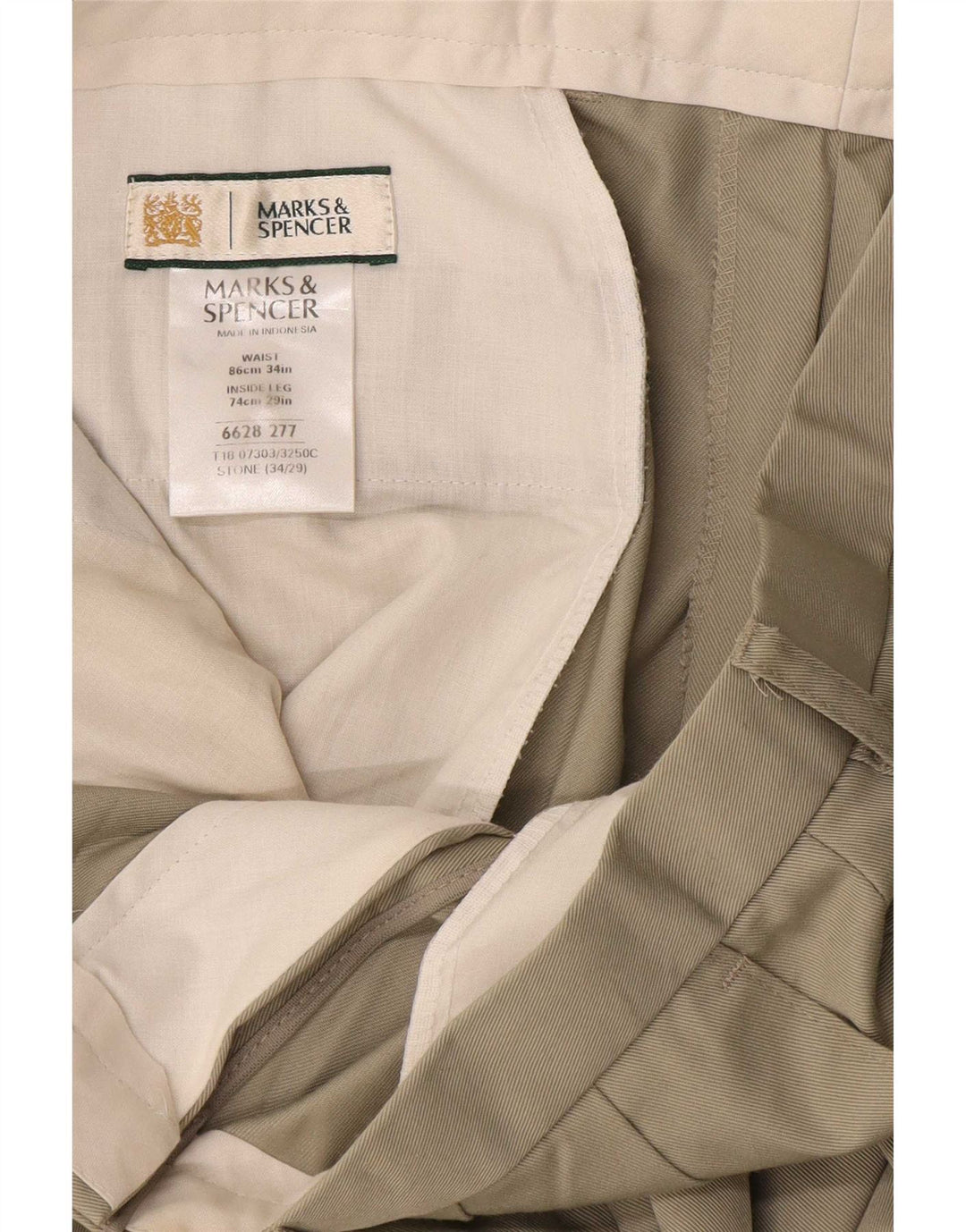 Pantaloni chino con pegging da uomo Marks & Spencer W34 L29 poliestere grigio