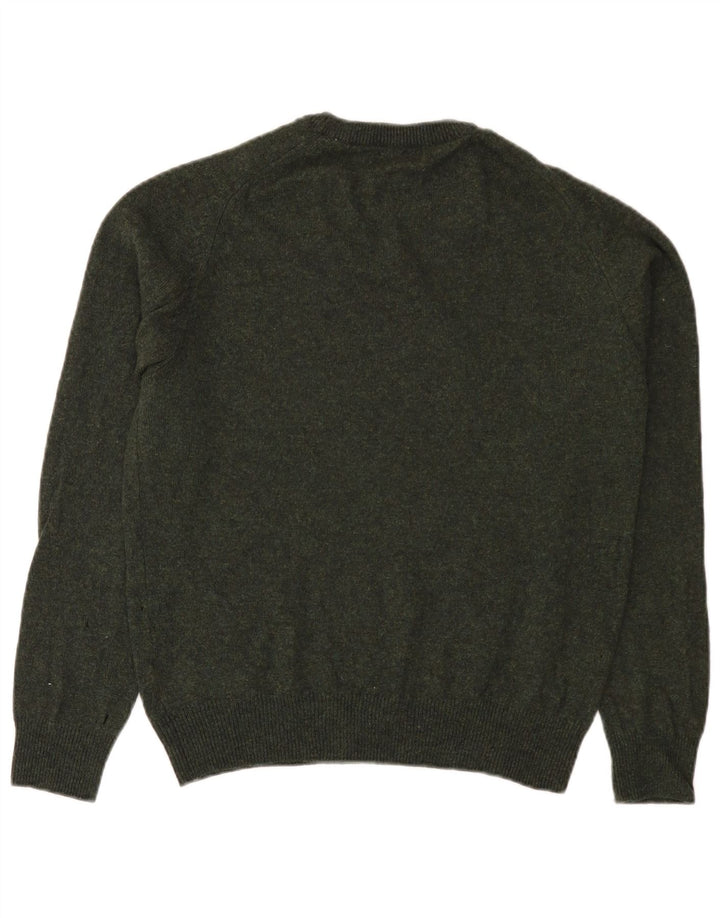Maglione maglione girocollo da uomo Marks & Spencer in lana verde medio