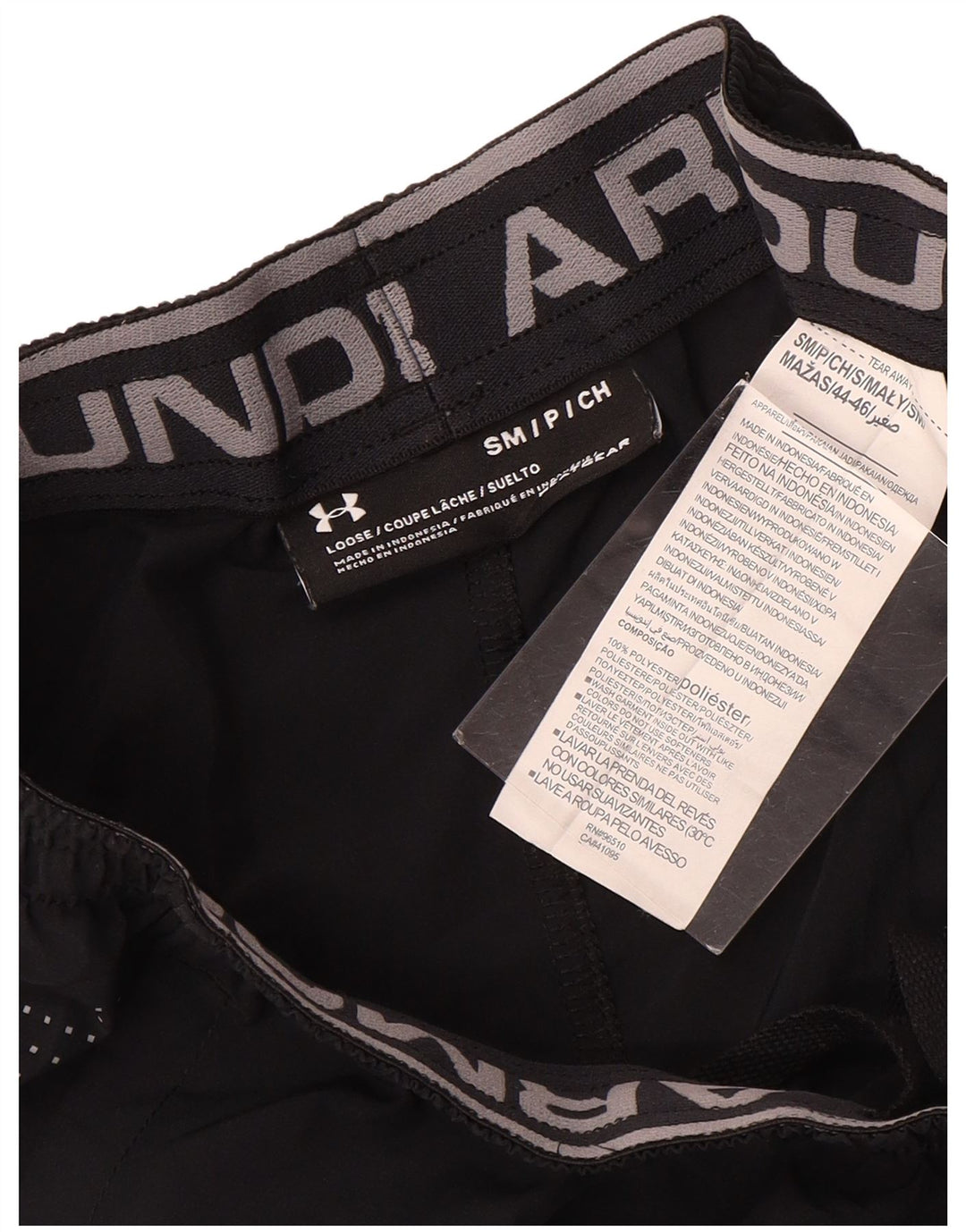 Pantaloncini sportivi Under Armour da uomo Heat Gear piccoli in poliestere maculato nero