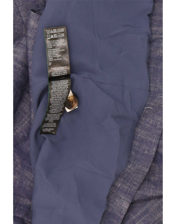Giacca blazer a 2 bottoni Marks & Spencer da donna UK 16 grande cotone blu navy
