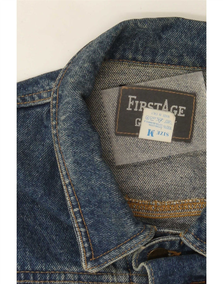 Giacca di jeans vintage da donna UK 14 cotone blu medio