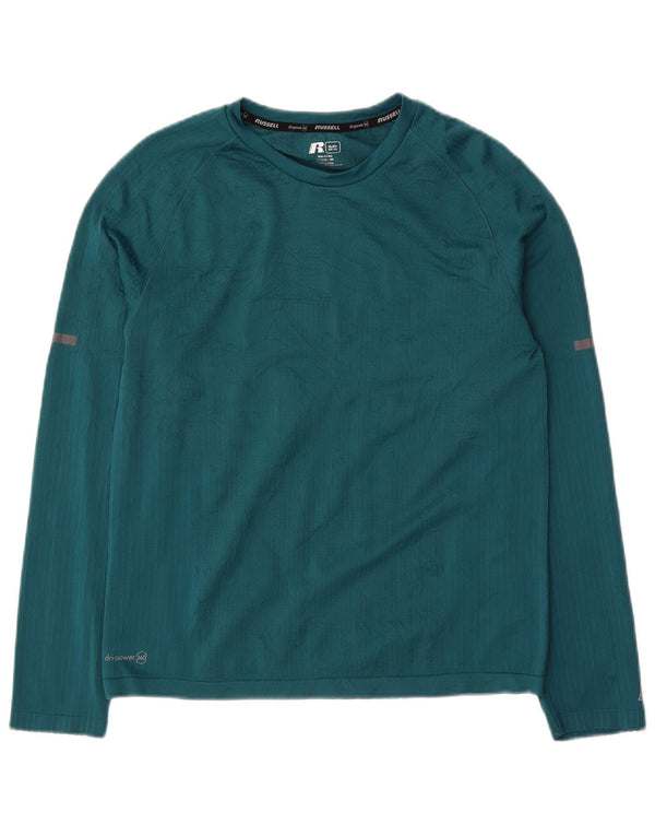 Maglia a maniche lunghe Dri-Power da ragazzo Russell Athletic 14-15 anni XL in nylon verde