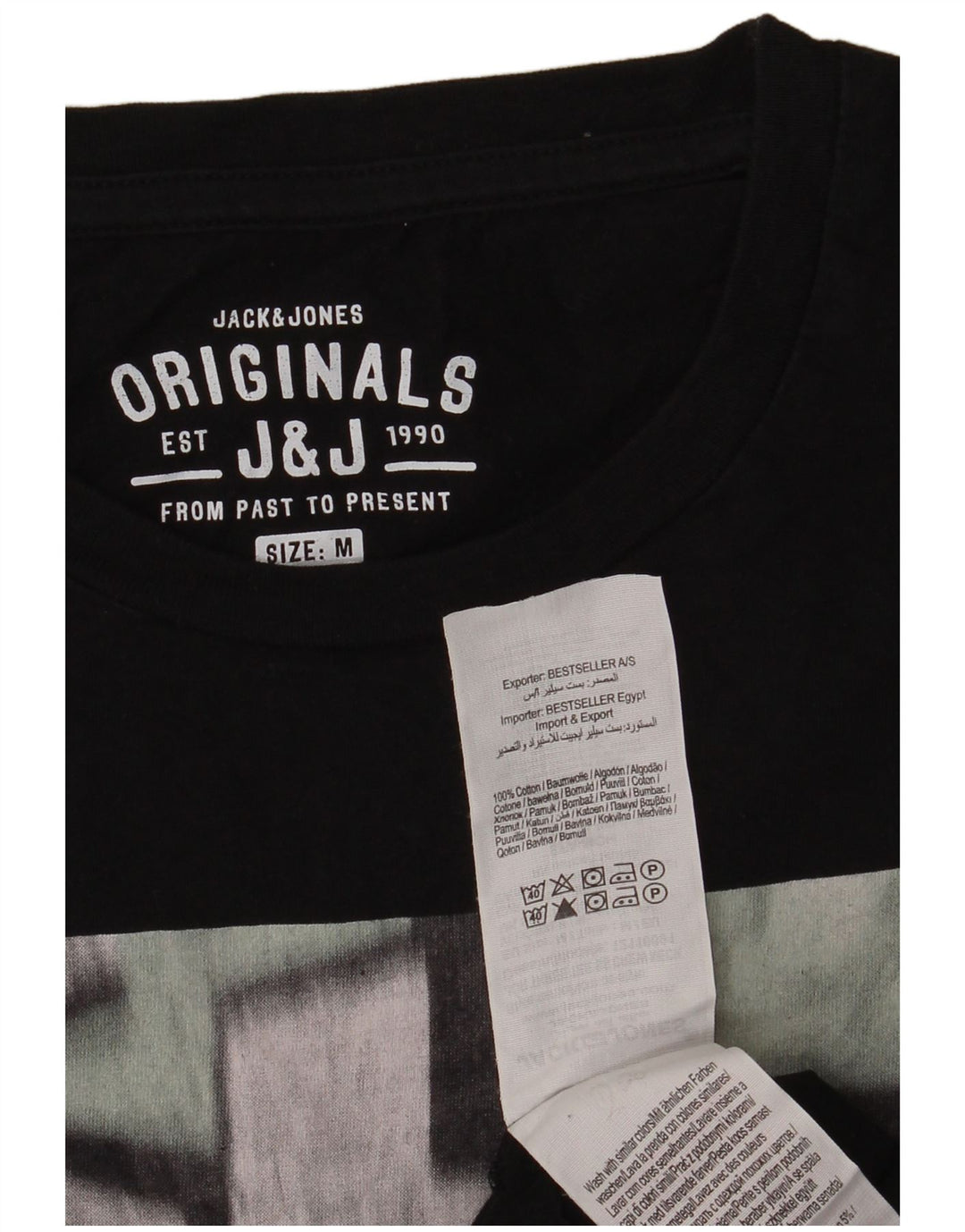 T-shirt grafica da uomo Jack & Jones Top in cotone nero medio