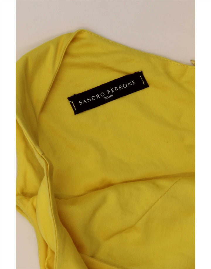 Sandro Ferrone Abito tubino senza maniche da donna UK 8 Small Giallo