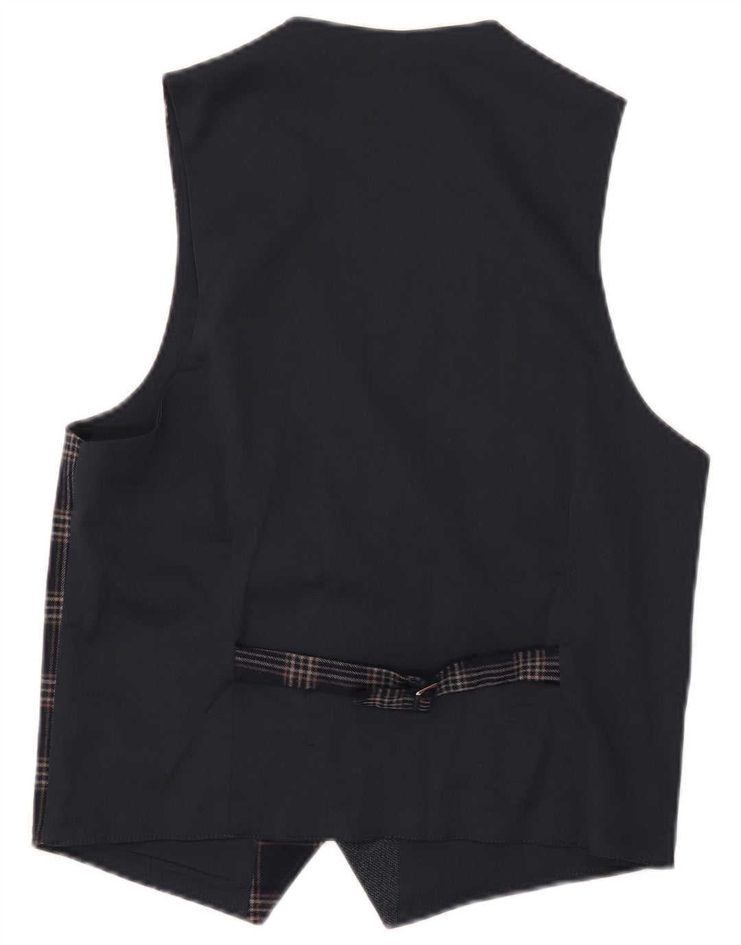 Gilet vintage da uomo IT 46 piccolo in poliestere a quadri blu navy