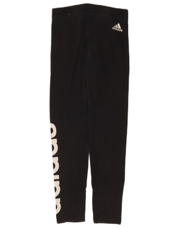 Leggings grafici da donna Adidas UK 4 XS cotone nero