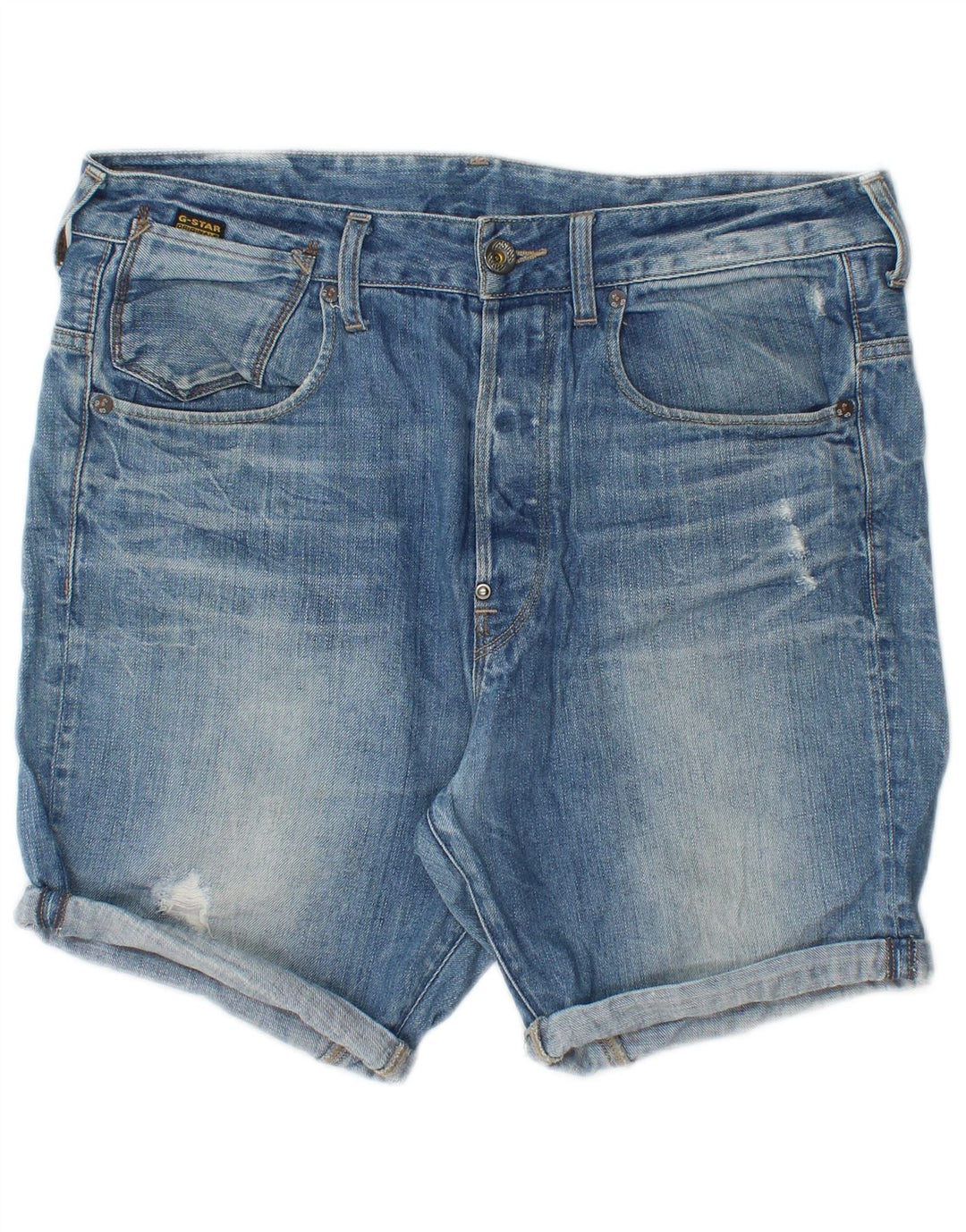 Pantaloncini di jeans da uomo G-Star W32 cotone blu medio