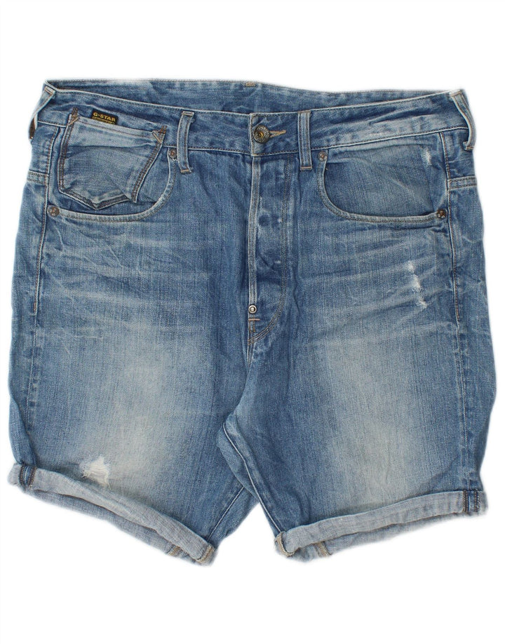 Pantaloncini di jeans da uomo G-Star W32 cotone blu medio