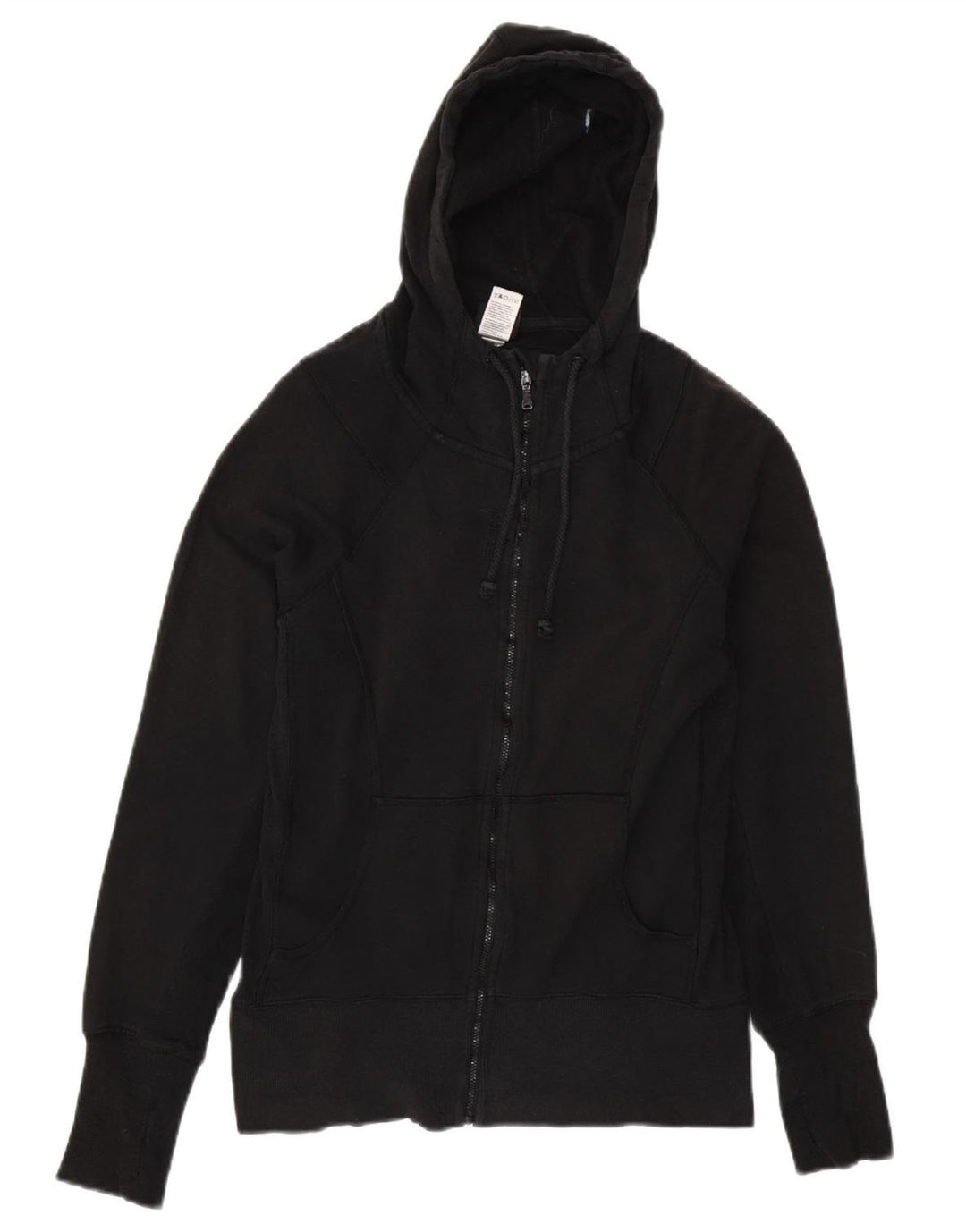 Maglione con cappuccio e zip da donna Reebok UK 14 cotone medio nero