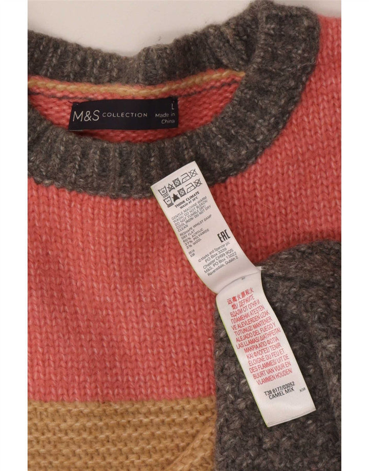 Maglione maglione girocollo da donna Marks & Spencer UK 16 grande multicolore