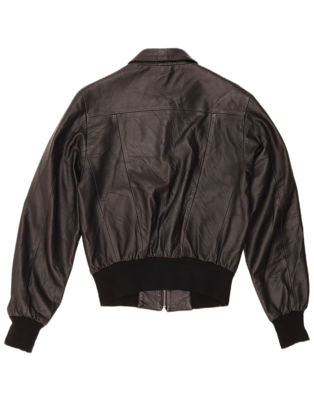 Giacca bomber da donna vintage in pelle IT 44 media pelle nera