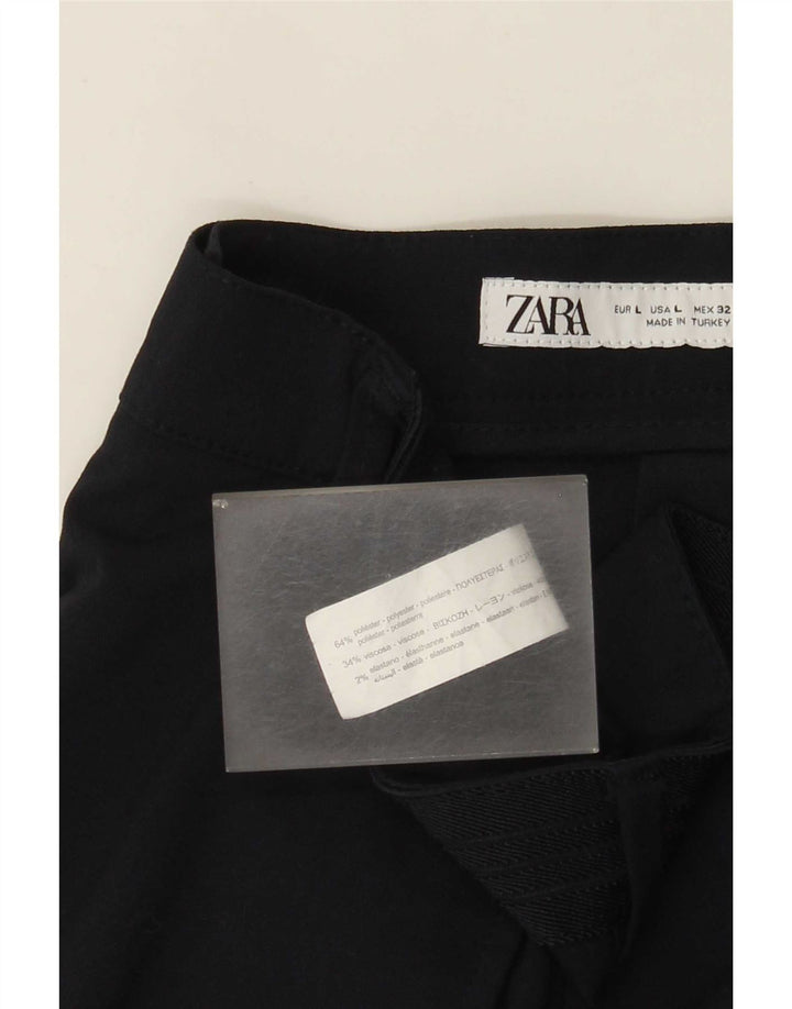 Pantaloni chino slim da donna Zara grandi W34 L29 poliestere blu navy