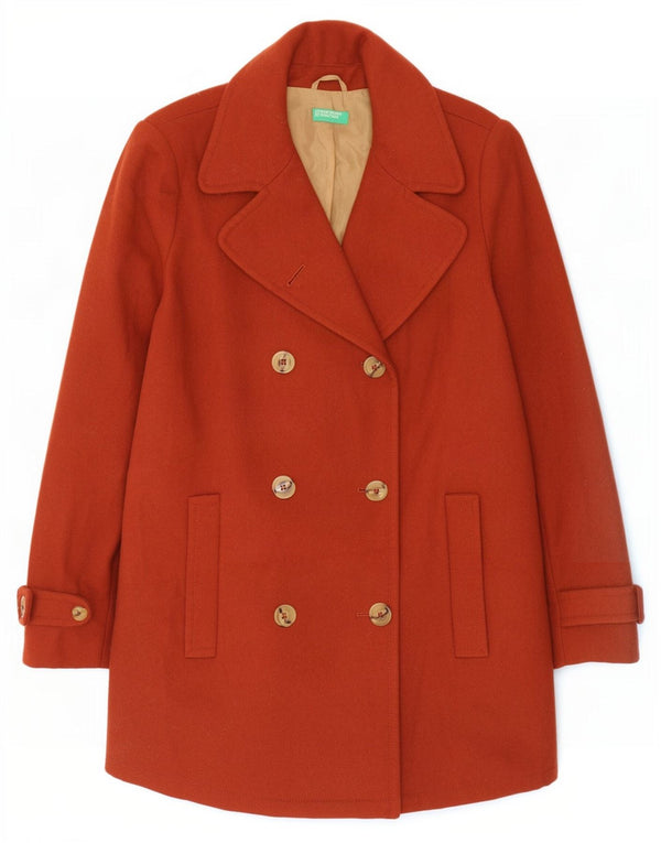 Cappotto da marinaio da donna Benetton UK 14 grande lana marrone