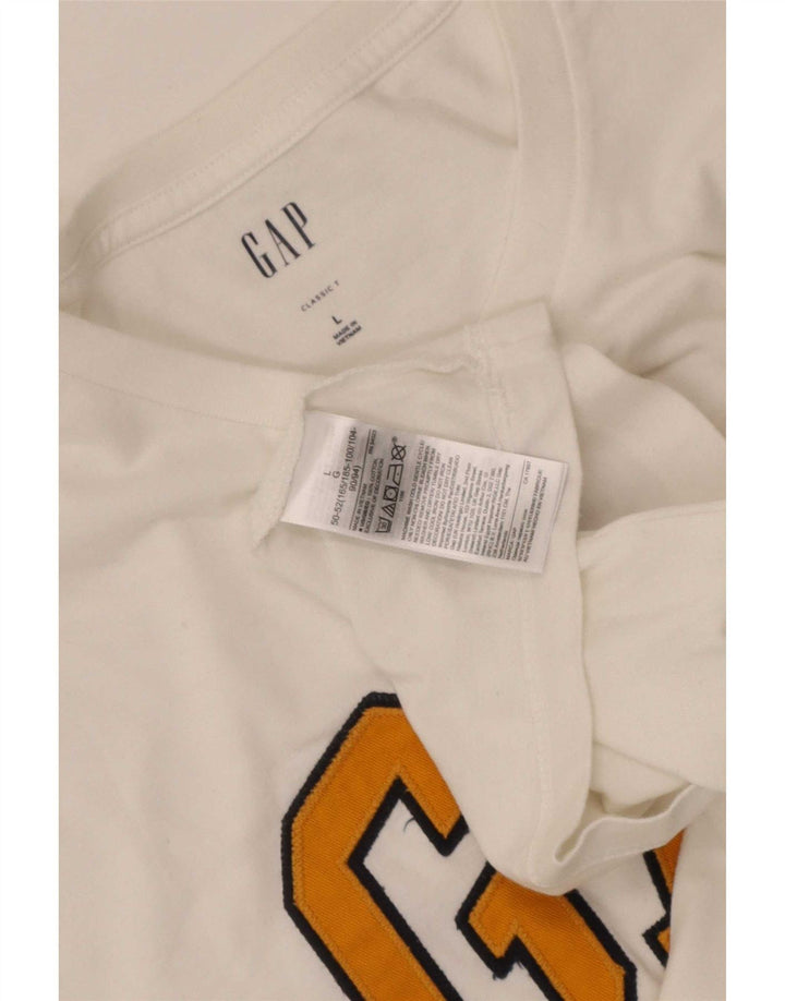 Gap - T-shirt grafica classica da uomo, grande, in cotone bianco