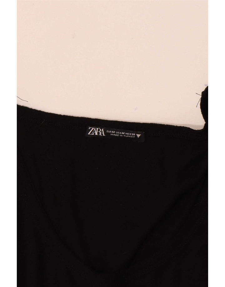 Top Zara da donna a maniche lunghe UK 12 medio nero