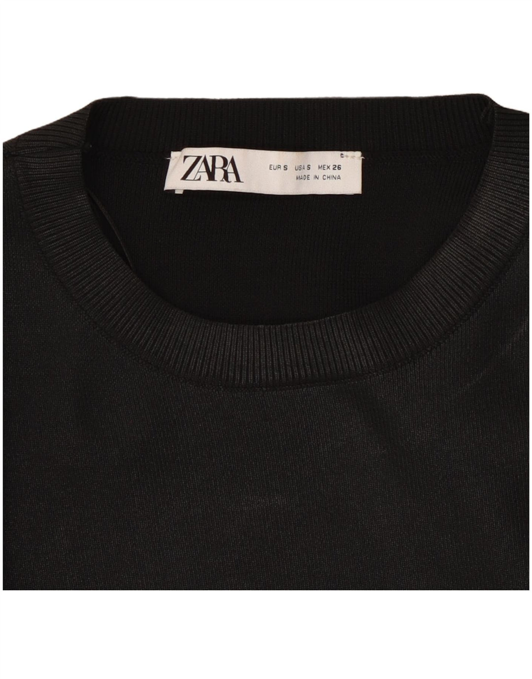 Maglione corto girocollo da donna Zara UK 8 piccolo nero