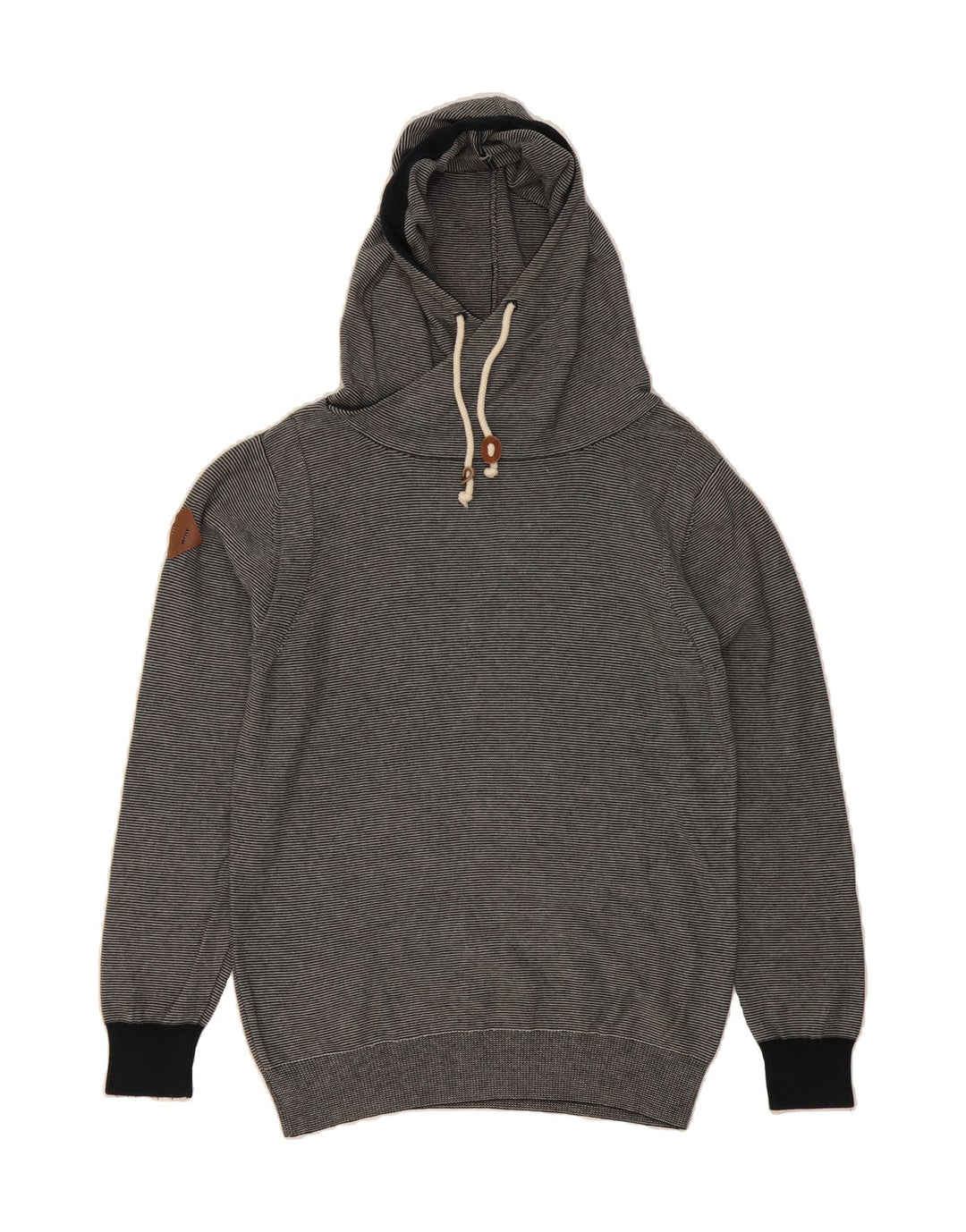 JACK & JONES Mens Hoodie Jumper Medium Black Striped Cotton Vintage Jack & Jones and Second-Hand Jack & Jones from Messina Hembry 