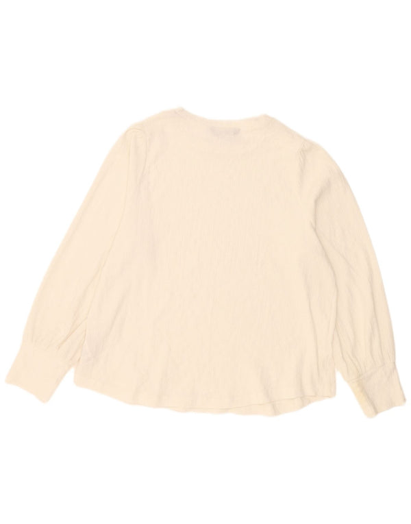 Camicetta a maniche lunghe da donna Marks & Spencer UK 16 grande bianco sporco
