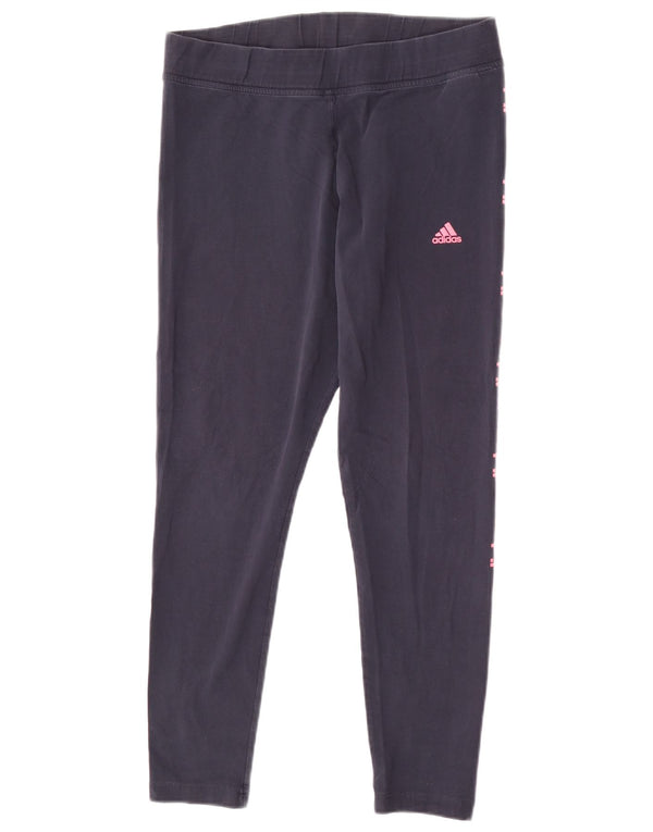 Leggings grafici da donna Adidas UK 18 XL cotone blu navy