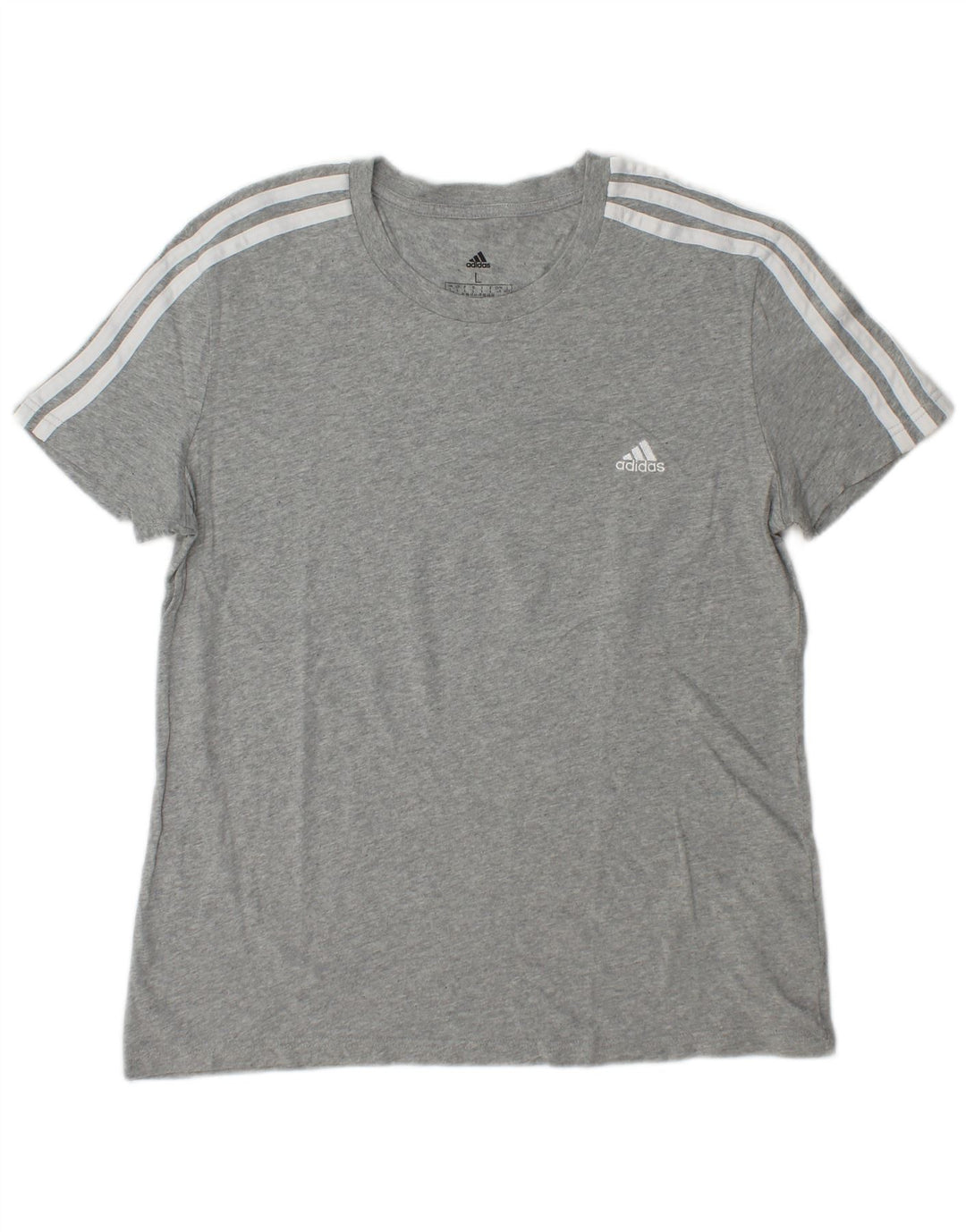 T-shirt ADIDAS da donna Top UK 16/18 grande cotone grigio
