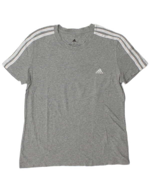 T-shirt ADIDAS da donna Top UK 16/18 grande cotone grigio