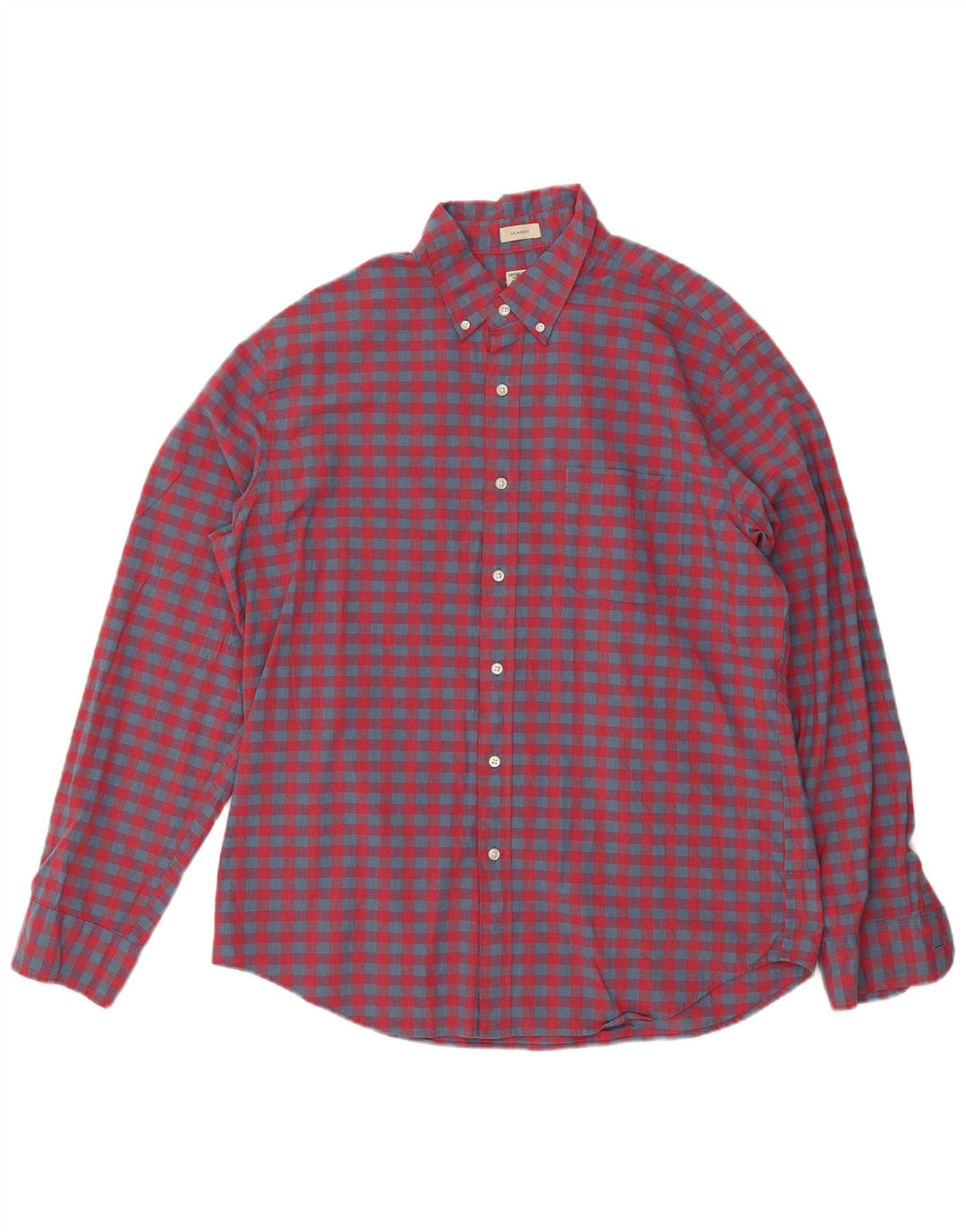 J. CREW Camicia da uomo dalla vestibilità classica, grande in cotone a quadretti rossi