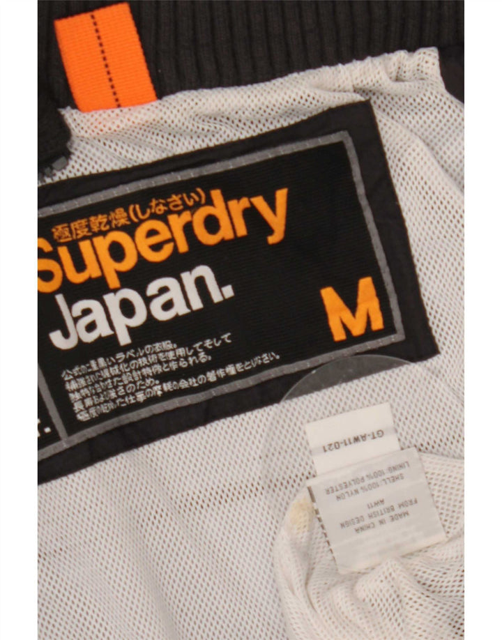 Giacca antipioggia grafica da donna Superdry UK 12 nylon nero medio