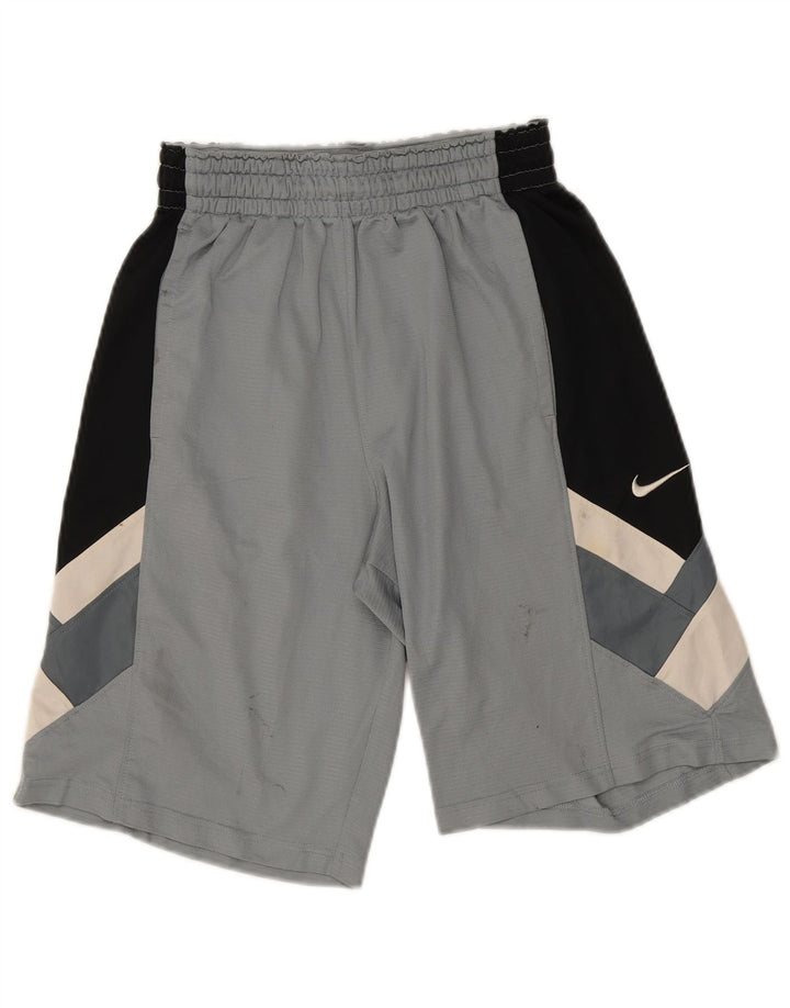 NIKE Mens Dri Fit Sport Shorts Small Grey Colourblock Polyester