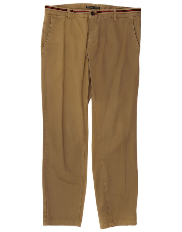 Pantaloni chino slim da uomo Zara EU 46 XL W36 L32 cotone kaki