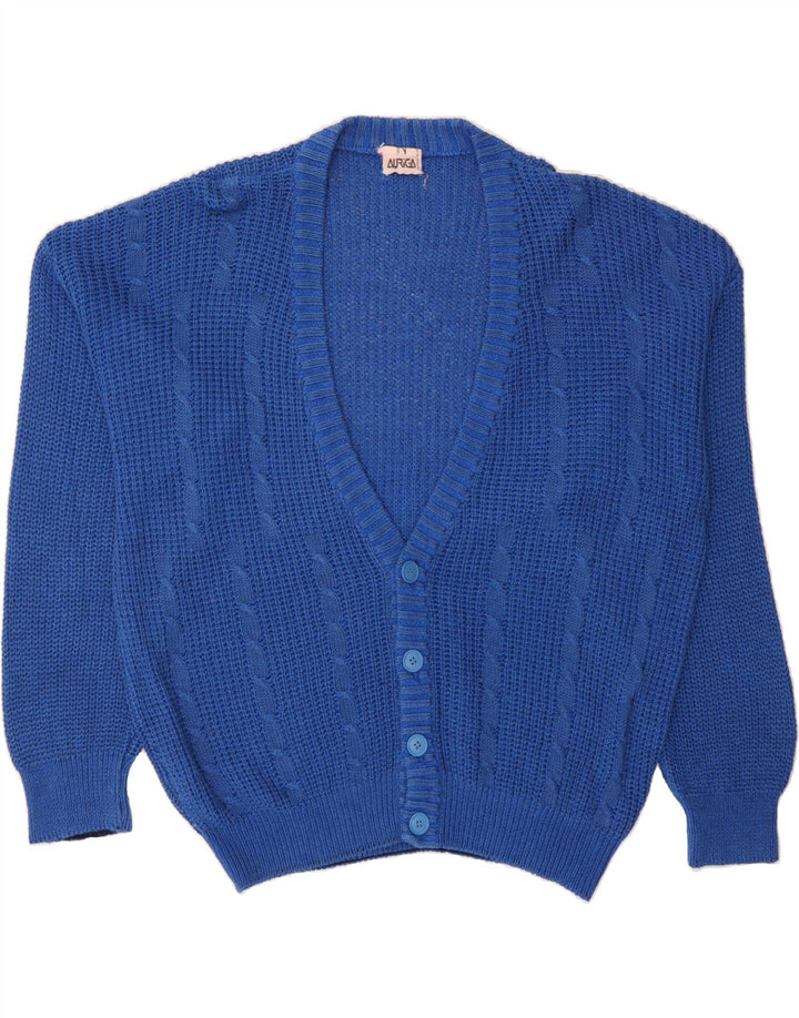 VINTAGE Womens Oversized Cardigan Sweater UK 18 XL Blue Vintage Vintage and Second-Hand Vintage from Messina Hembry 