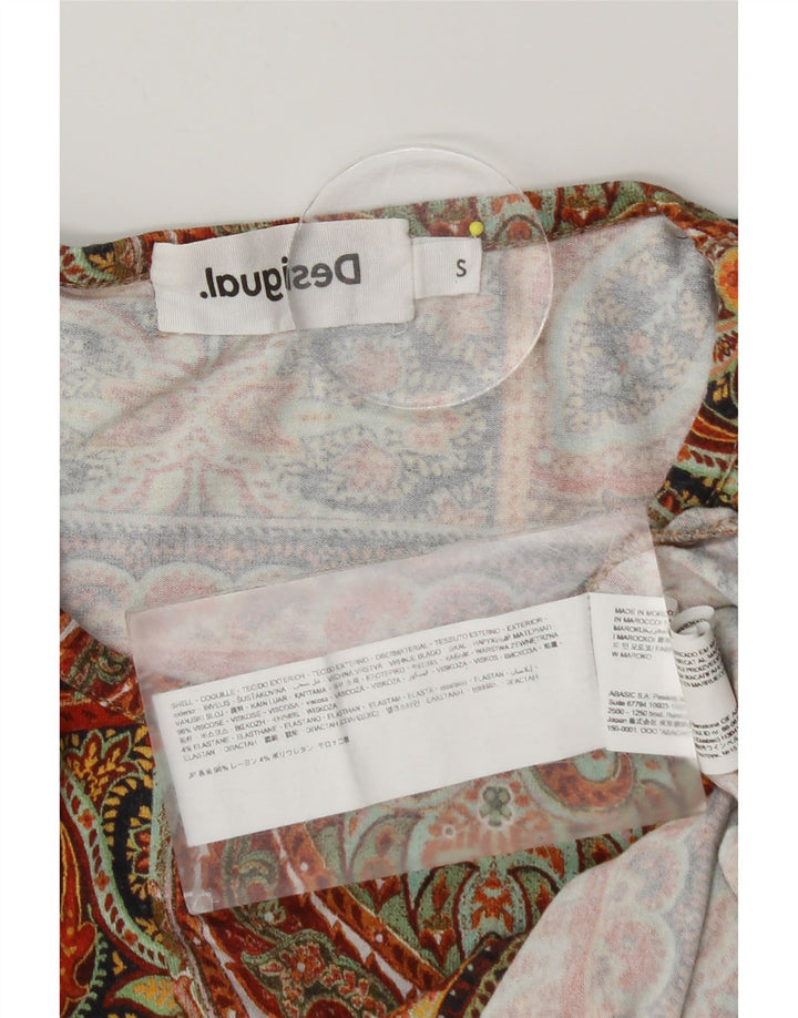 Desigual Donna Camicetta con maniche a 3/4 Top UK 10 Piccolo Paisley multicolore